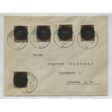 ALEMANIA ESTAMPILLA SEGUNDA GUERRA MUNDIAL OCUPACION INTERALIADA 1945 SOBRE CIRCUALDO CON SELLOS DESNAZIFICADOS DESDE DRESDEN EN 22/5/1945 MUY RARO + 114 €